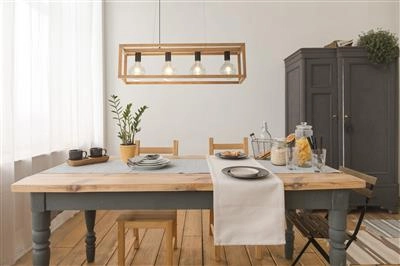 Lampe suspendue Salle à manger Square Bois Searchlight 5053423189376