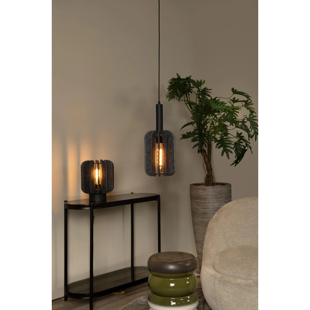 Lampe suspendue élégante Rafal noir avec gris Lucide 5411212452764