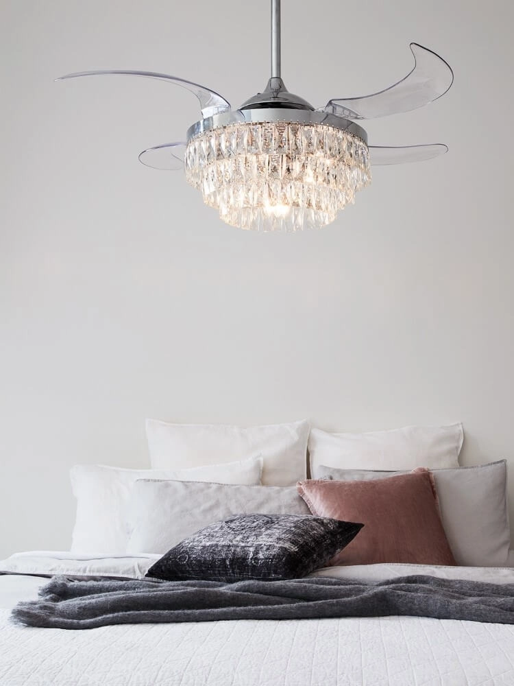 Ventilateur de plafond chromé avec cristal Fanway Veil Ø 122 cm Beacon 9333509143987