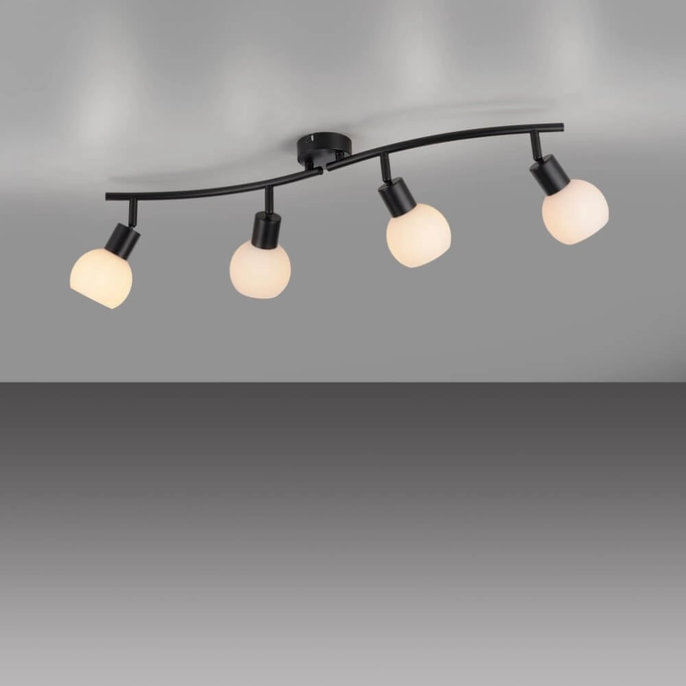 Plafonnier noir Loki 4 lumières Just Light 4043689000790