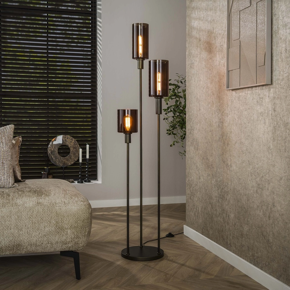 Lampe de pied Sepiora Marron Sienna - verre foncé