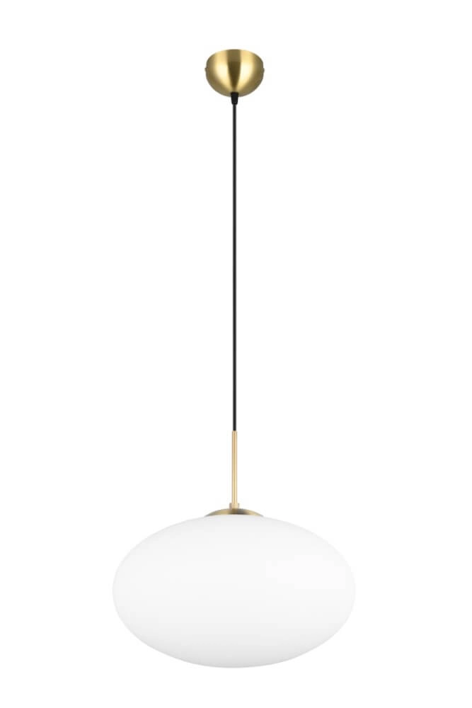 Lampe à suspension ovale Fomento Ø 40cm - laiton avec verre blanc Trio 4017807616231