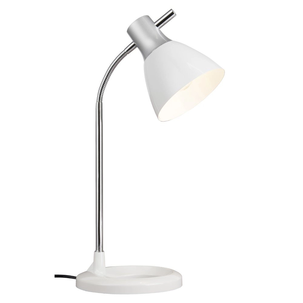 Lampe de bureau Jan argent avec blanc