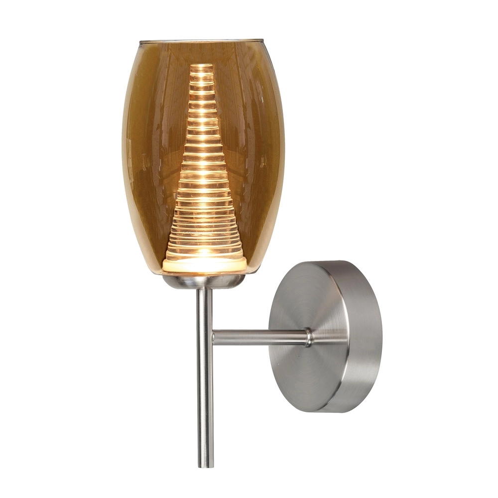 Applique murale Nebula nickel avec verre ambré