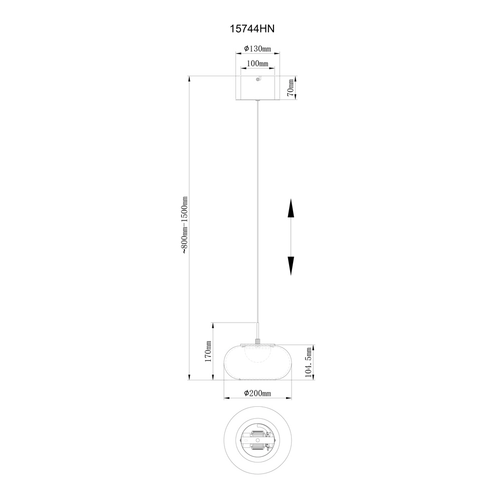 Lampe pendante de conception Quintara Un seul nickel Globo 9007371465323