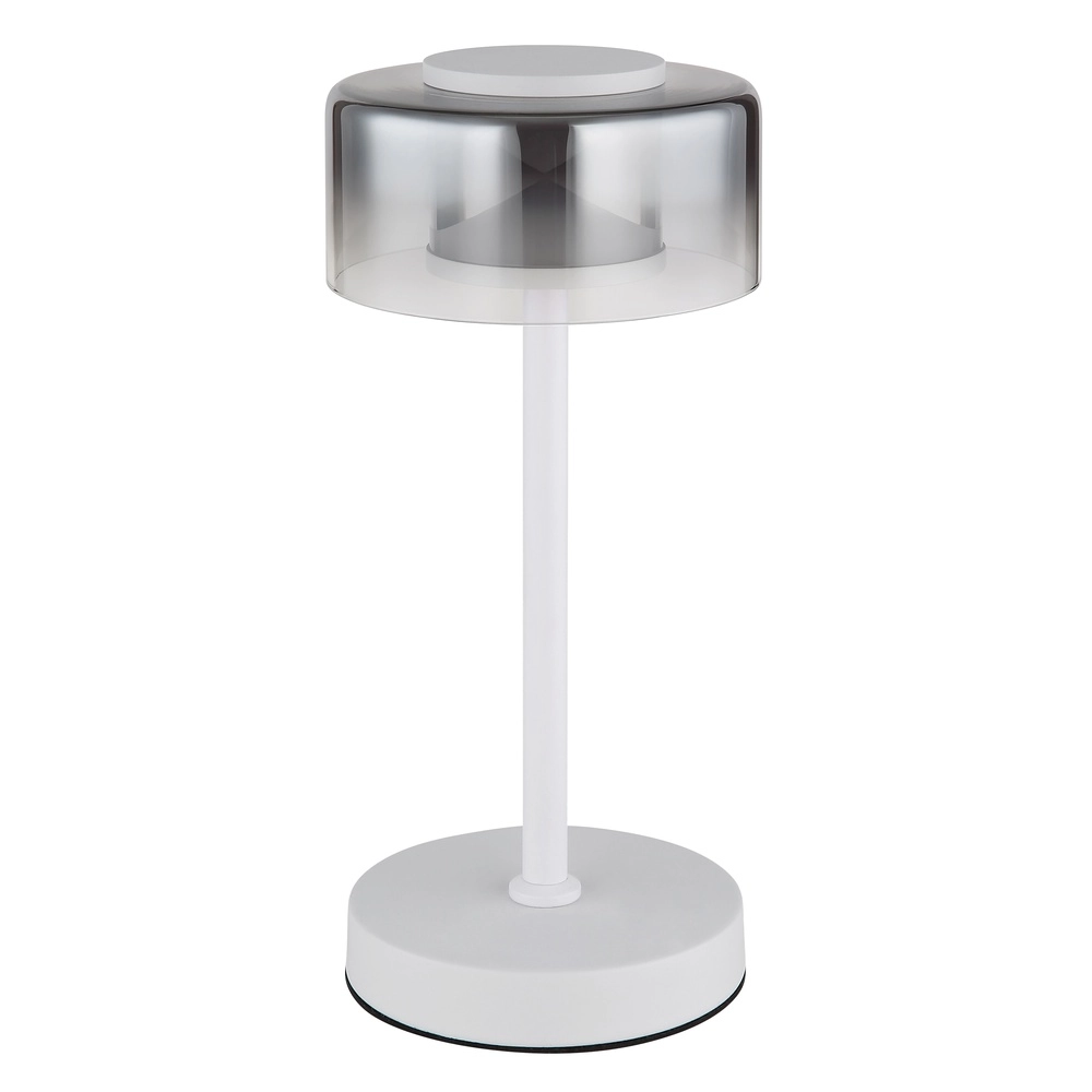 Lampe de table de conception Belinda Blanc avec verre fumé Globo 9007371575367