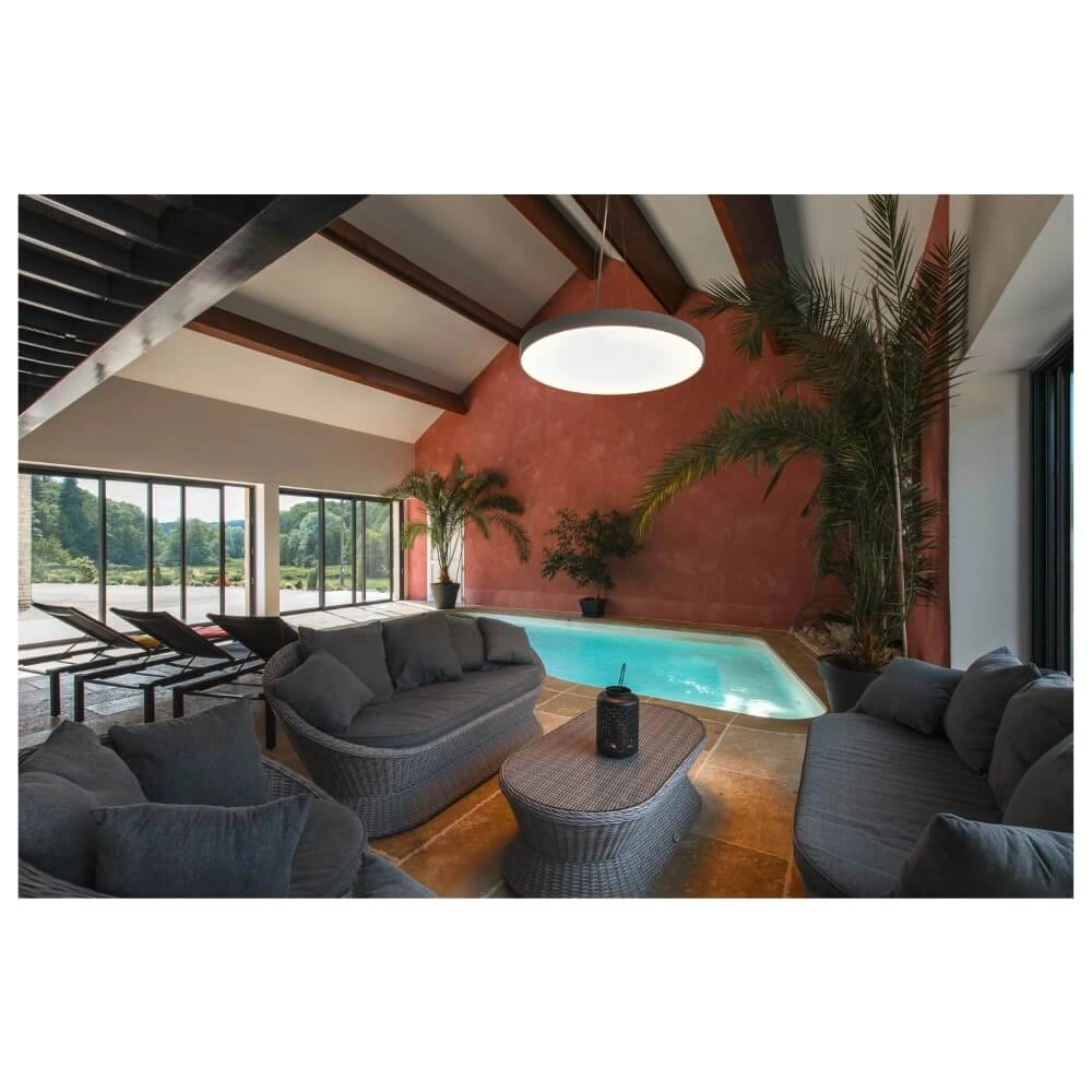 Plafonnier / Lampe suspendue Medo 90 gris - CCT - Ø 90cm SLV 4024163276627