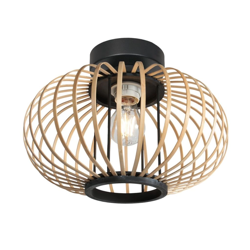 Lampe de plafond Silva avec une ombre en bambou Ø31 cm Steinhauer 8712746182965
