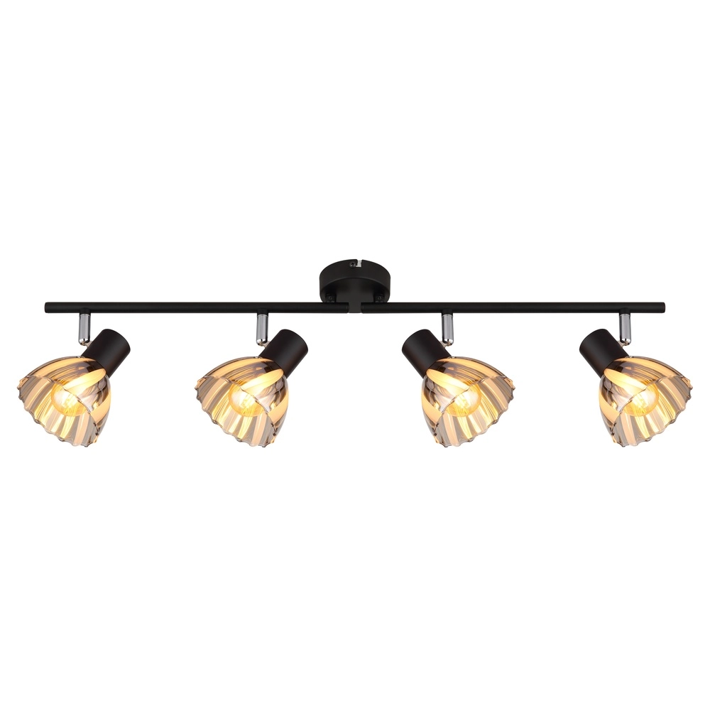 Lampe de plafond à 4 lumières Zachery Noir Globo 9007371525492