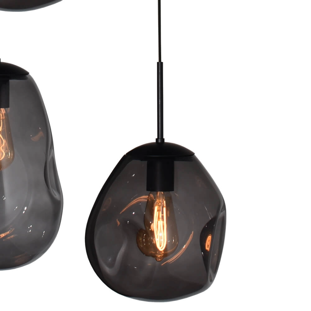 Lampe suspendue Vide Lava 5x verre à fumée Masterlight 8718121286549