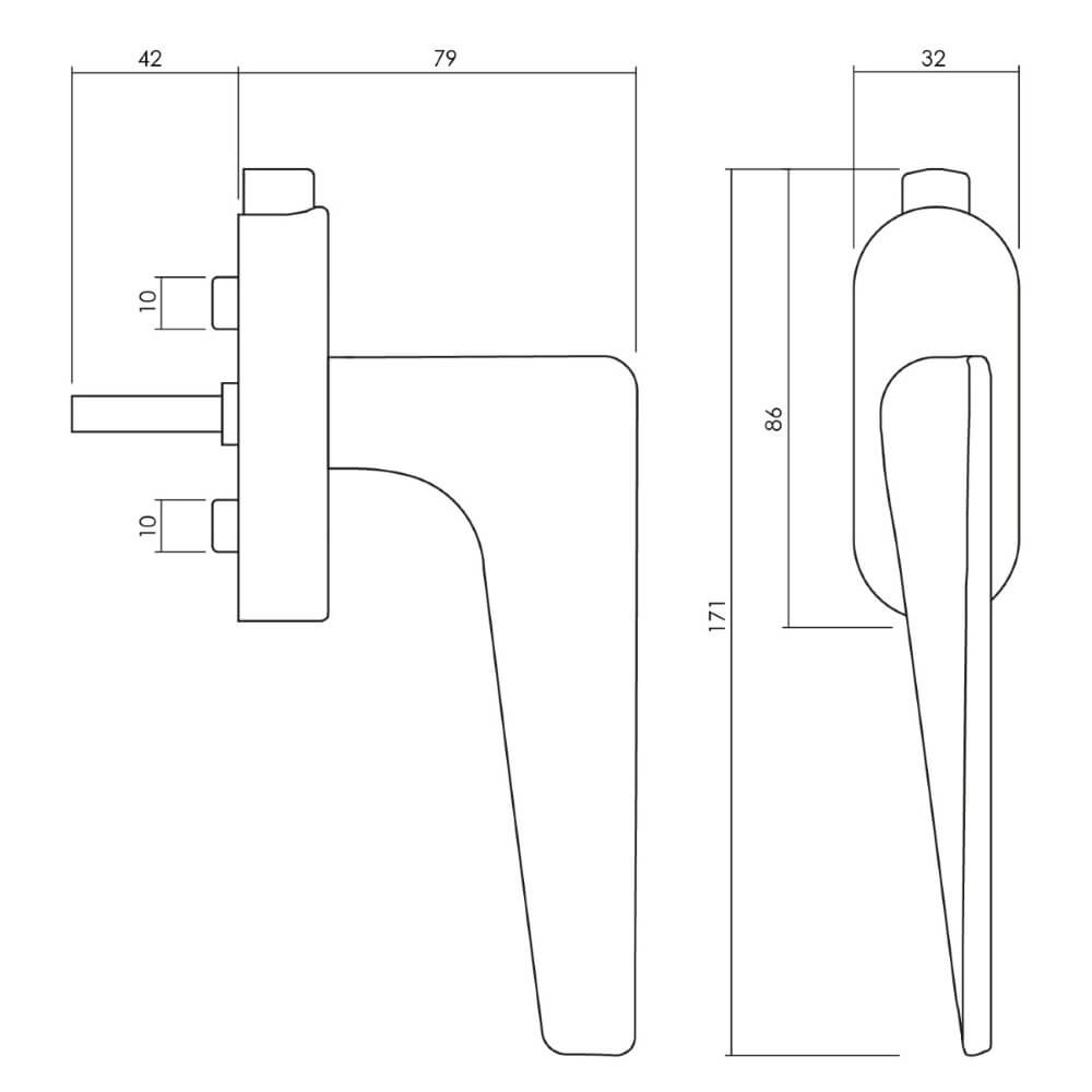 Poignée de fenêtre design Twist Nickel verrouillable Olivari 8714186481134