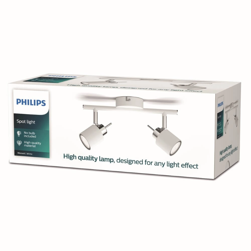 Spot de plafond blanc Meranti 2x GU10 Philips 8719514465312