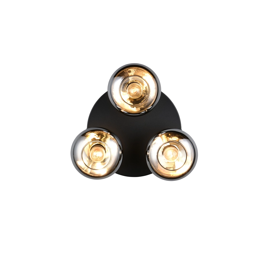 Plafonnier Divina noir avec verre fumé Trio 4017807667387