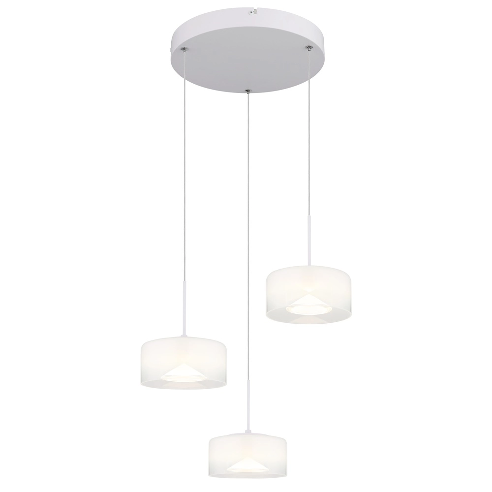 Lampe pendante de conception Belinda Blanc à 3 lumières