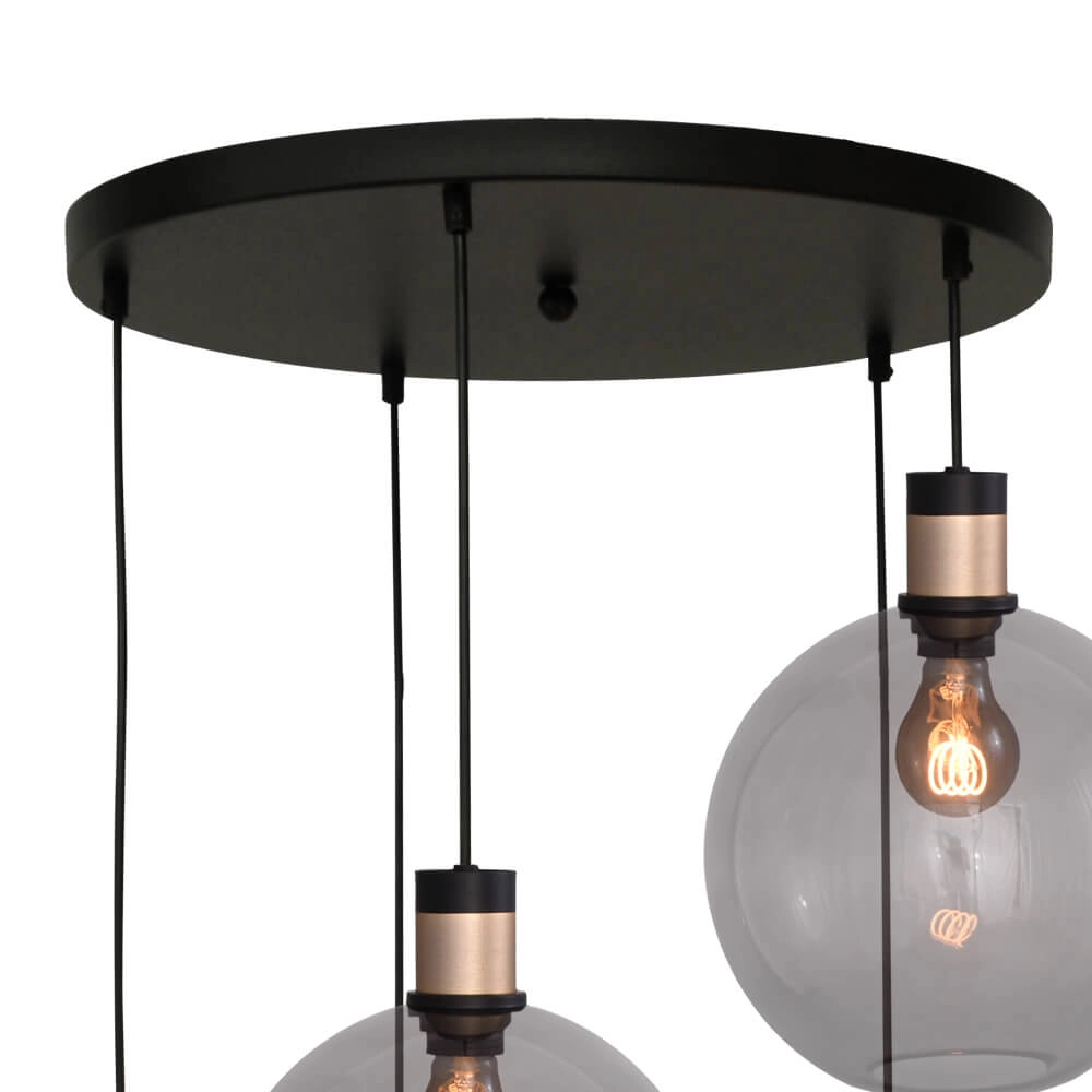 Lampe suspendue Vide Lazise 2 5x Ø 25cm doré avec noir Masterlight 8718121303888