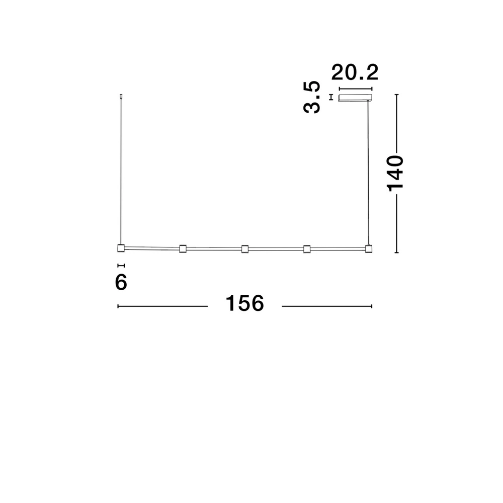Suspension design Puize 5 lumières noir Lyora 5212017448590