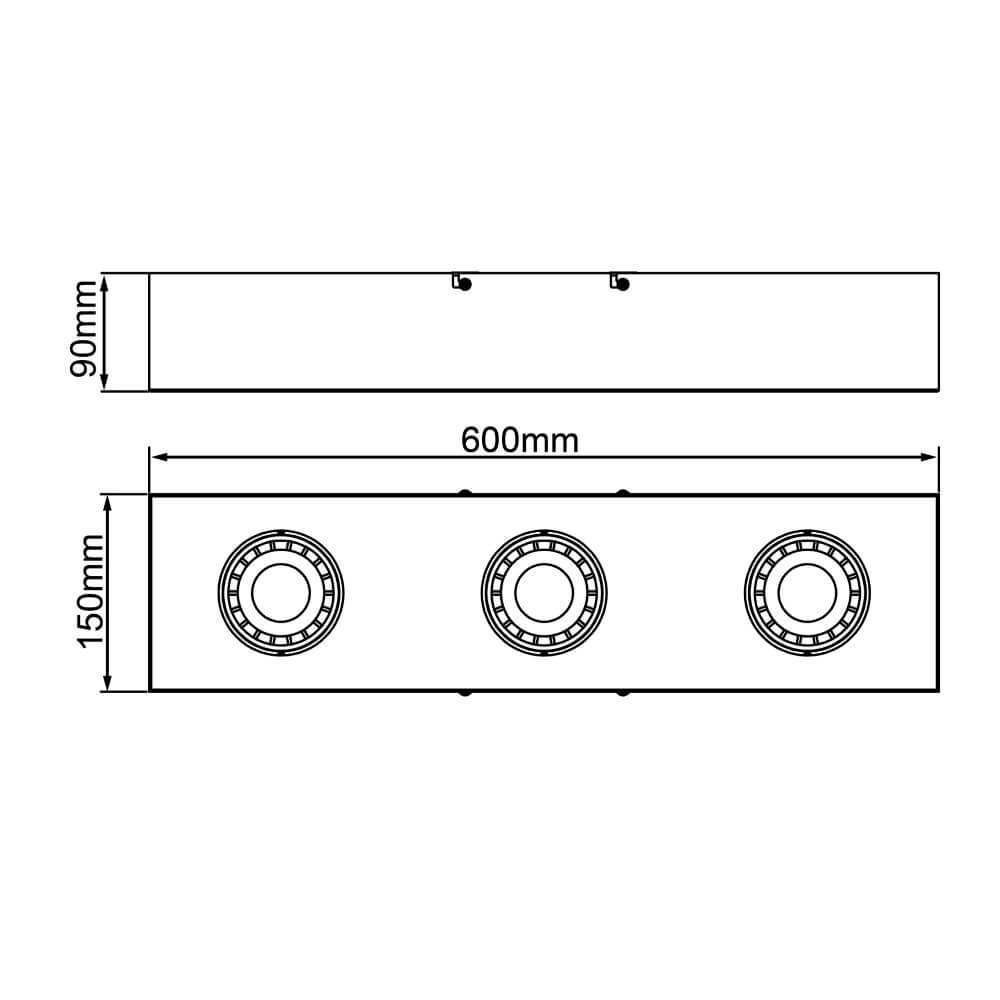 Spot de plafond noir Doro 3 lumières Brilliant 4004353409325