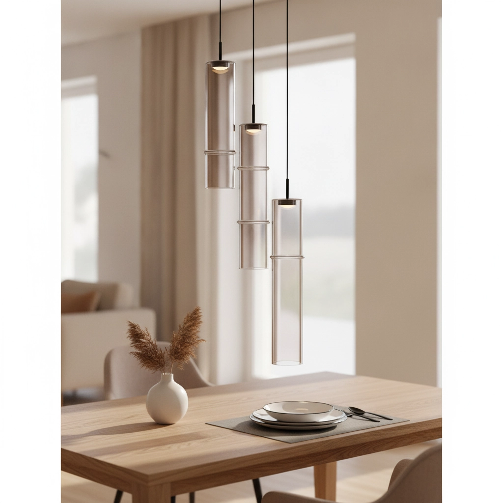 Suspension unique Sano Verre fumé à 3 lumières
