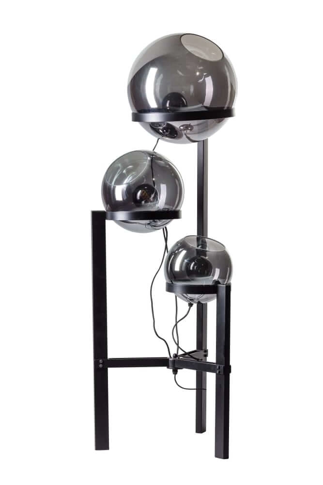 Lampadaire en verre Orb 3 lumières noir avec verre miroir Lampadaire en verre Orb 3 lumières noir avec verre miroir