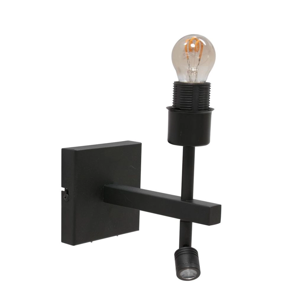 Lampe de chevet noire Stang avec un chapeau en liège Ø20cm Steinhauer 8712746180534