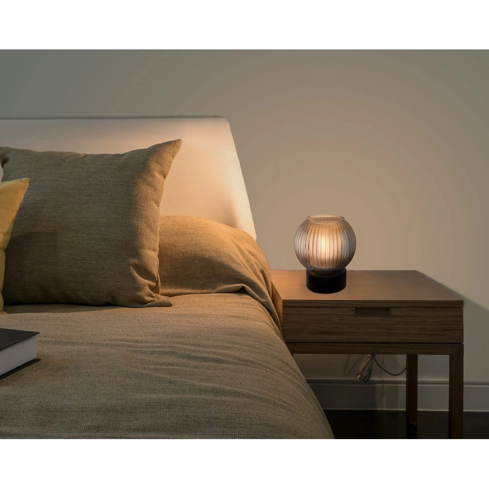 Lampe de table Zumba verre fumé Ø 15cm Globo 9007371447015