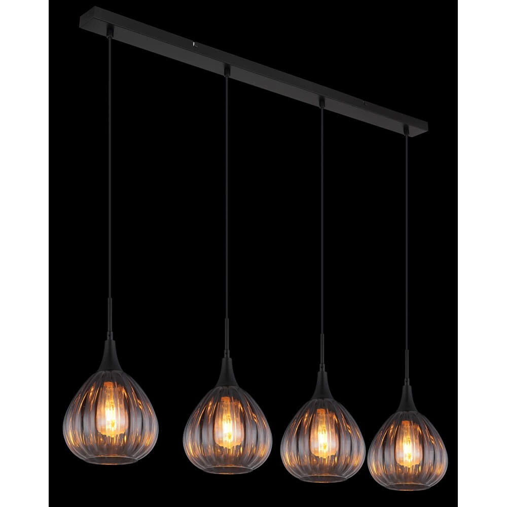 Suspension noire Olsen 4 lumières Globo 9007371459803