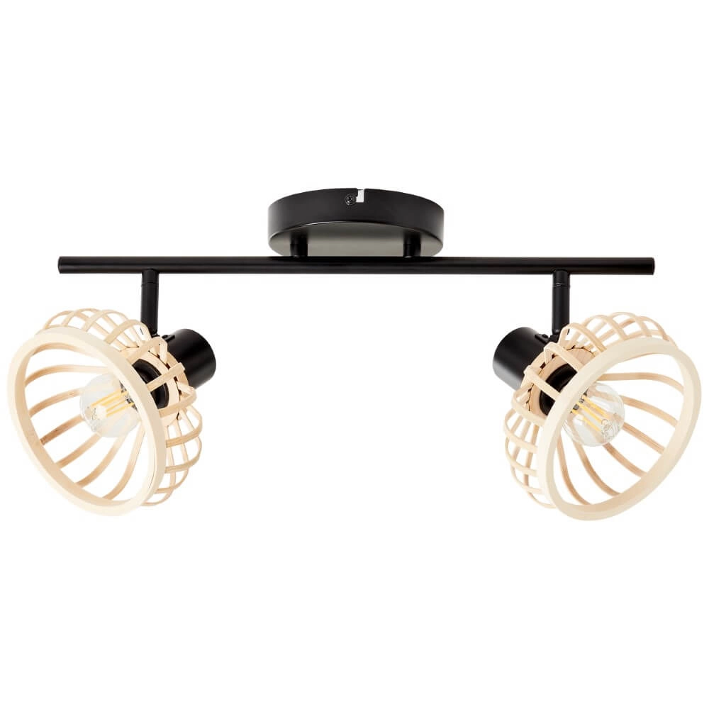 Plafonnier en bois Norah 2 lumières Brilliant 4004353409523