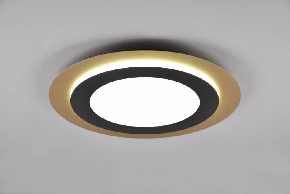 Plafonnier design rond Morgan noir avec de l'or Trio 4017807574425
