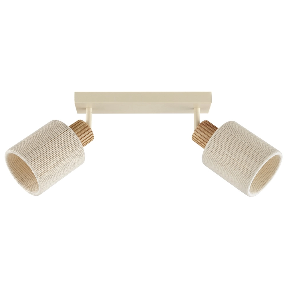 Lampe de plafond Arlo brun sable avec deux lumières en bois Brilliant 4004353477041