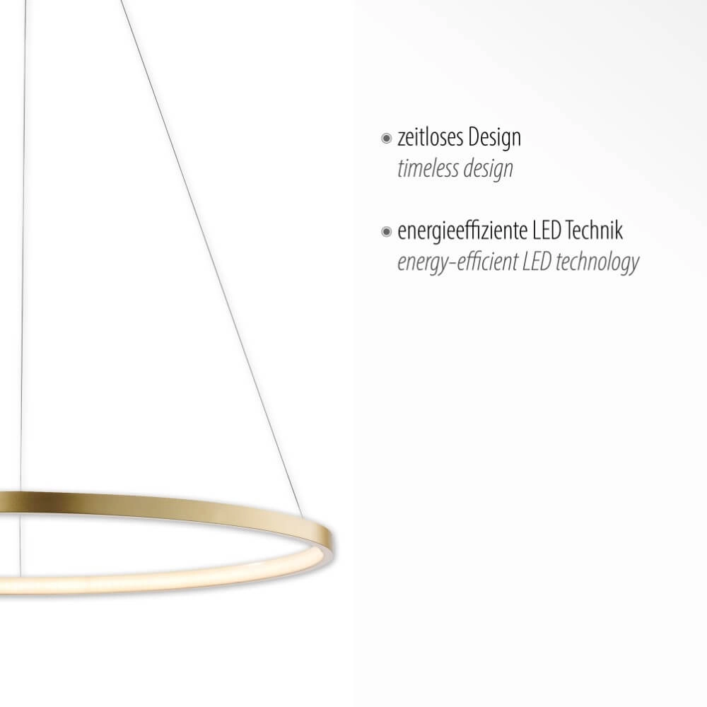 Lampe suspendue ronde Circle or Ø 60cm Just Light 4043689960414