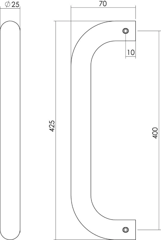 Porte gar en forme de U Gripon Acier inoxydable 42,5 cm Intersteel 8714186334553