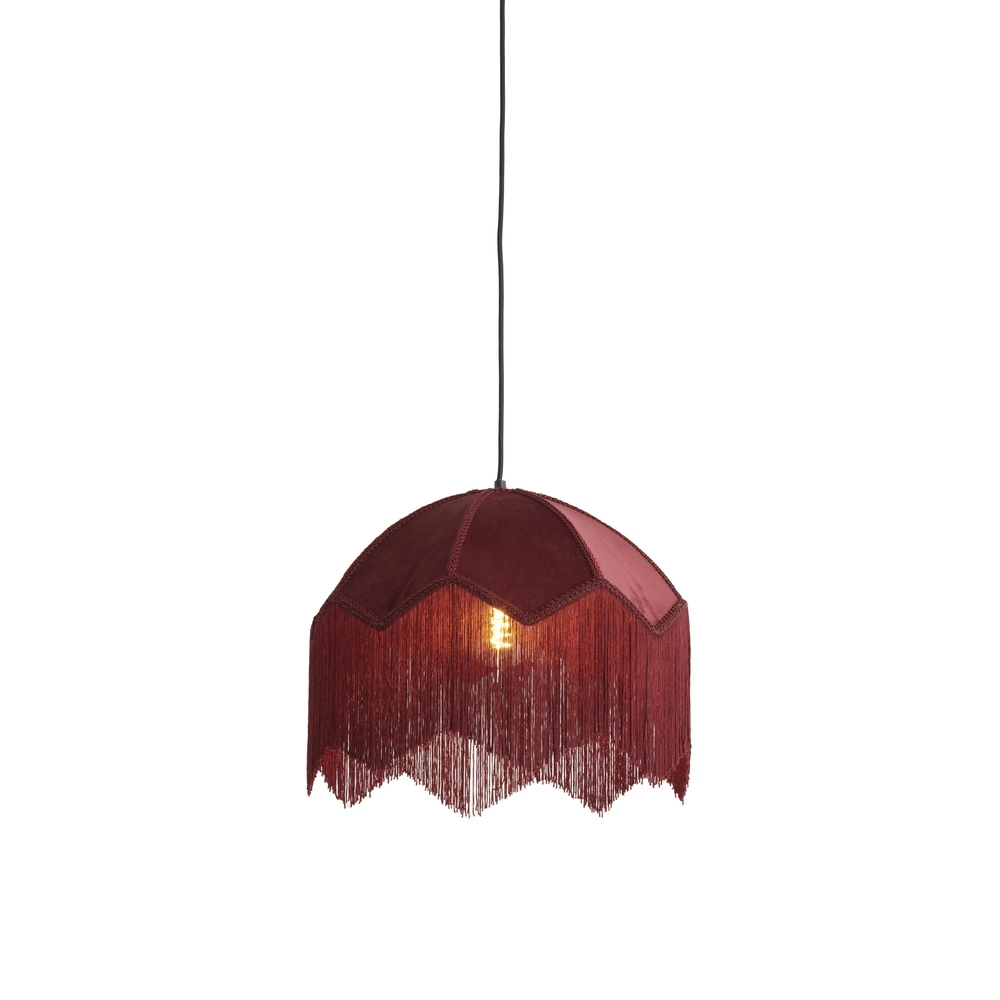 Lampe suspendue Malacia Ø 40 cm - velouté bordeaux Light & Living 8717807759254