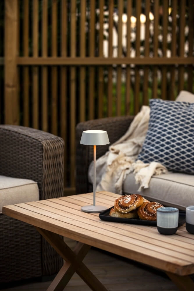 Lampe de table rechargeable Menton gris KonstSmide 7318307839302