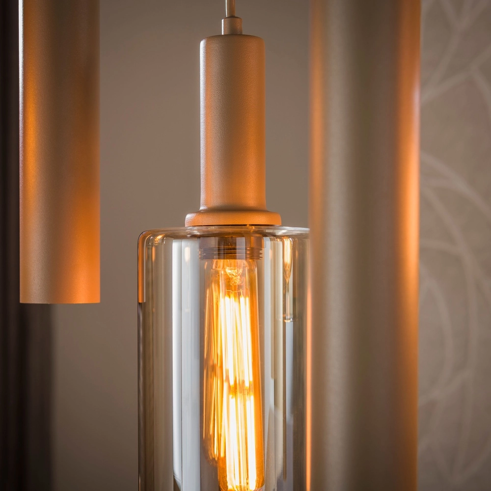 Lampe pendante de conception Sepiora Brun sable clair à 9 Lyora 8716803515307