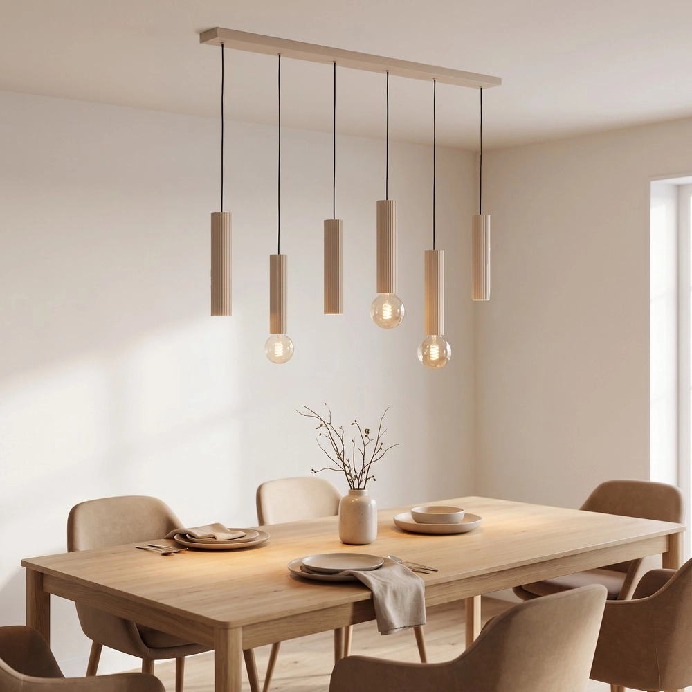 Lampe pendante de conception Fariolo 6 clairs brun sable droit Eglo 9008606391646
