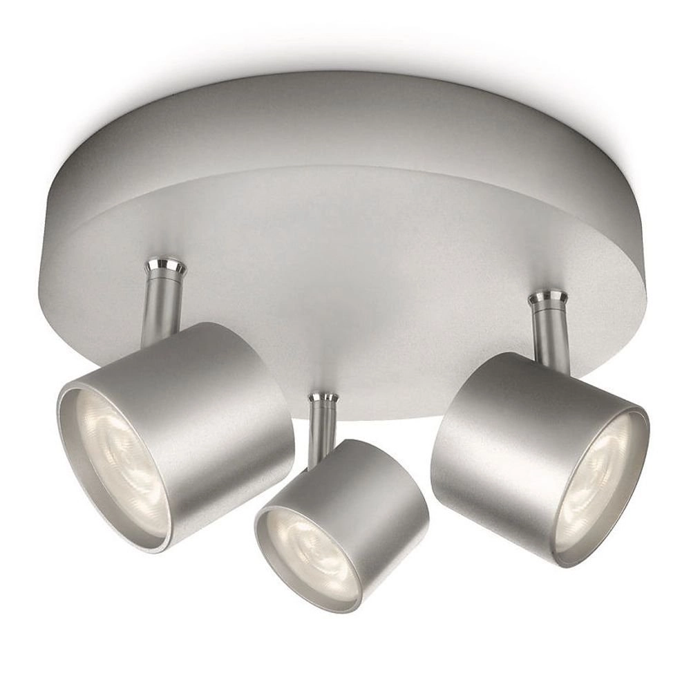 Spot de plafond LED My Living Star Gris métallisé à 3 lumières Philips 8718291444893