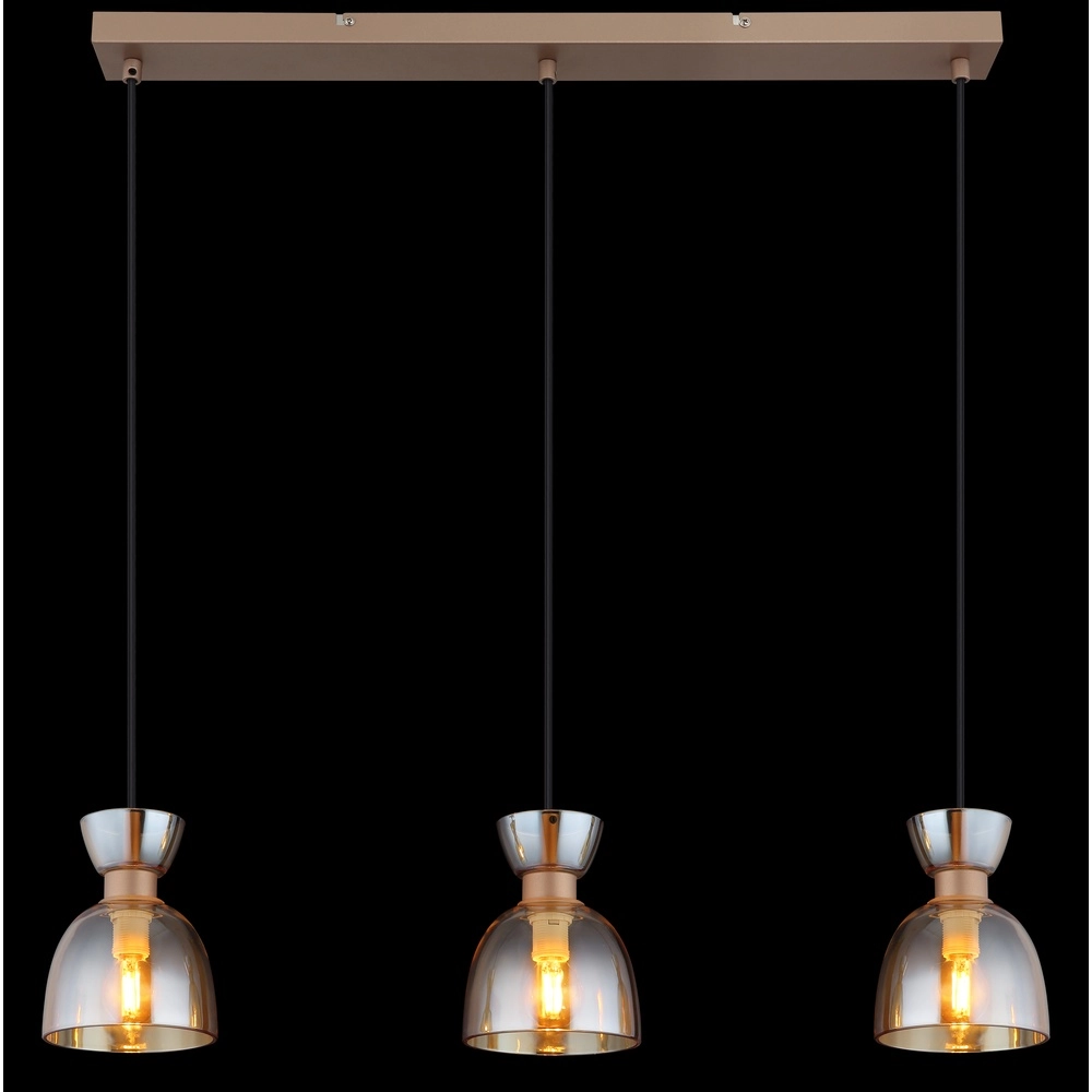 Lampe pendante de conception Massey Café brun 3 lumières Globo 9007371533503