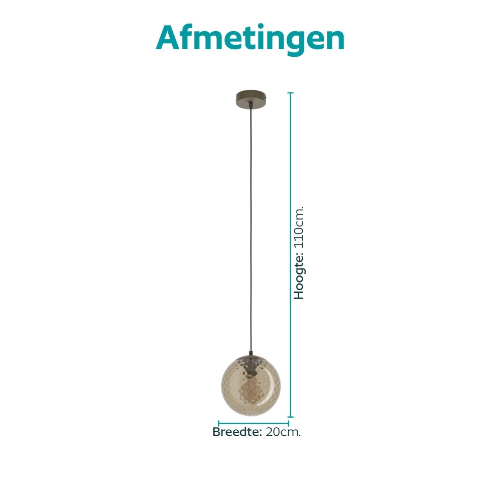 Lampe suspendue Rondo 2 Bronze foncé Eglo 9008606390212
