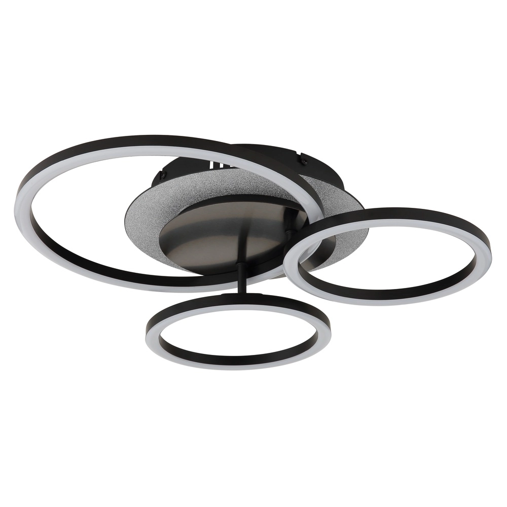Lampe de plafond noire Norberto 3 anneaux Globo 9007371572830