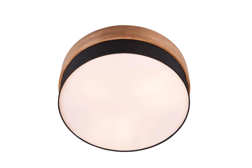 Plafonnier Ø 50cm Seasons bois avec du noir Trio 4017807526219