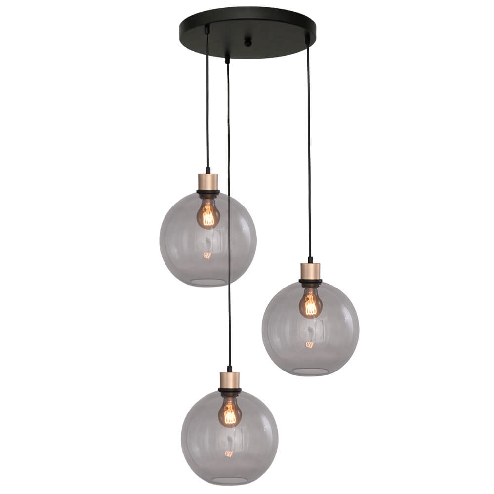 Lampe suspendue Vide Lazise 3x Ø 25cm doré