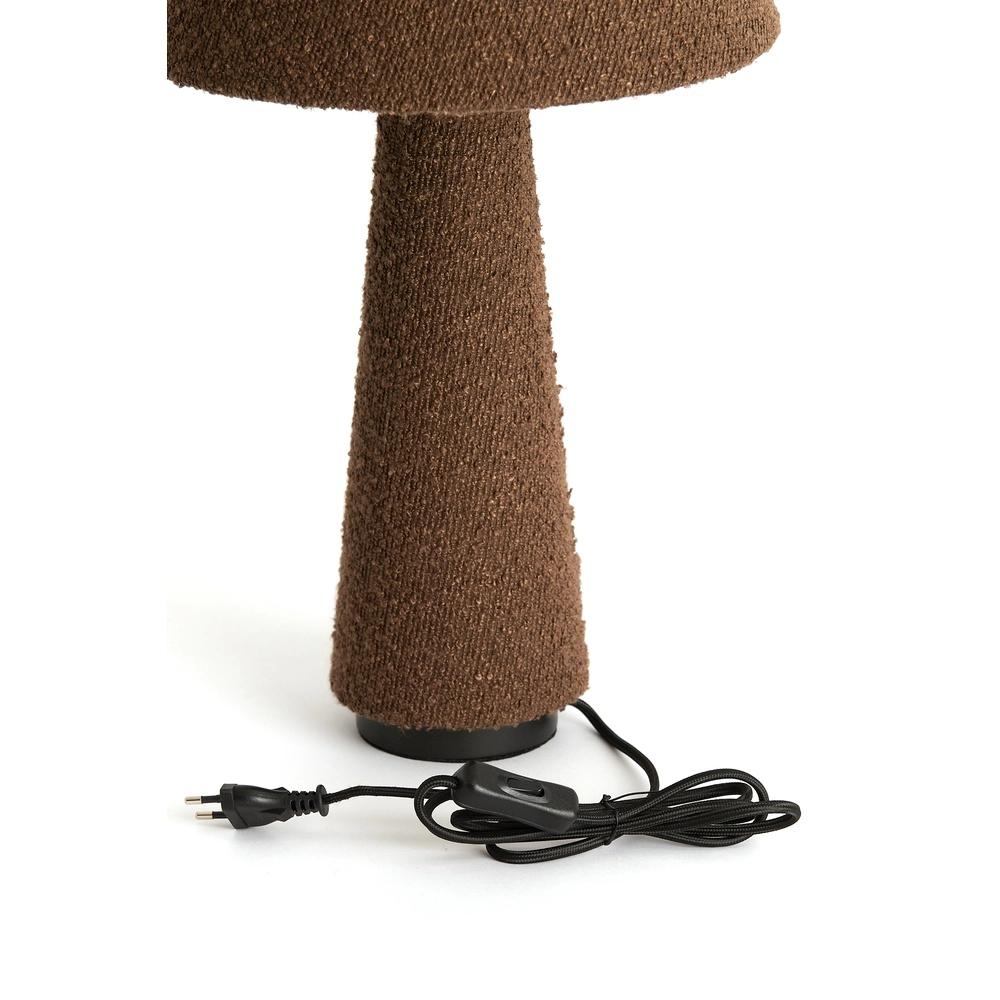 Lampe de table Devia Ø 30cm - bouclé - brun Light & Living 8717807759476