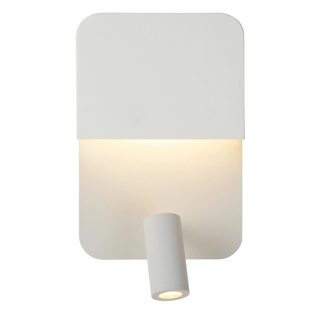 Lampe de chevet Boxer blanc avec point de charge USB Lucide 5411212791542