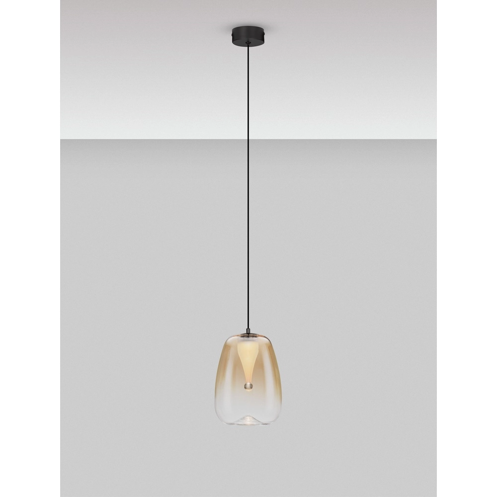 Suspension design Oblo 1 verre ambré clair Lyora 5212017474094