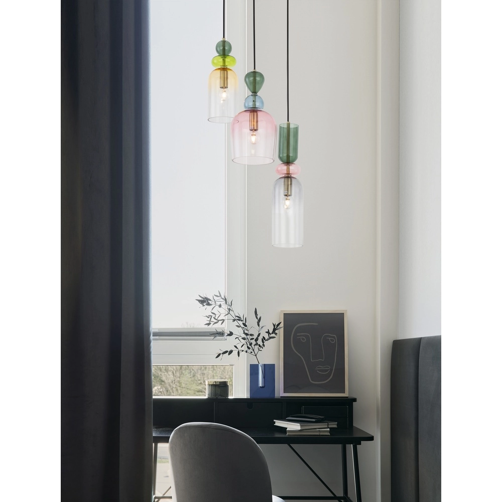 Suspension colorée Murano 3 lumières Lyora 5212017434227