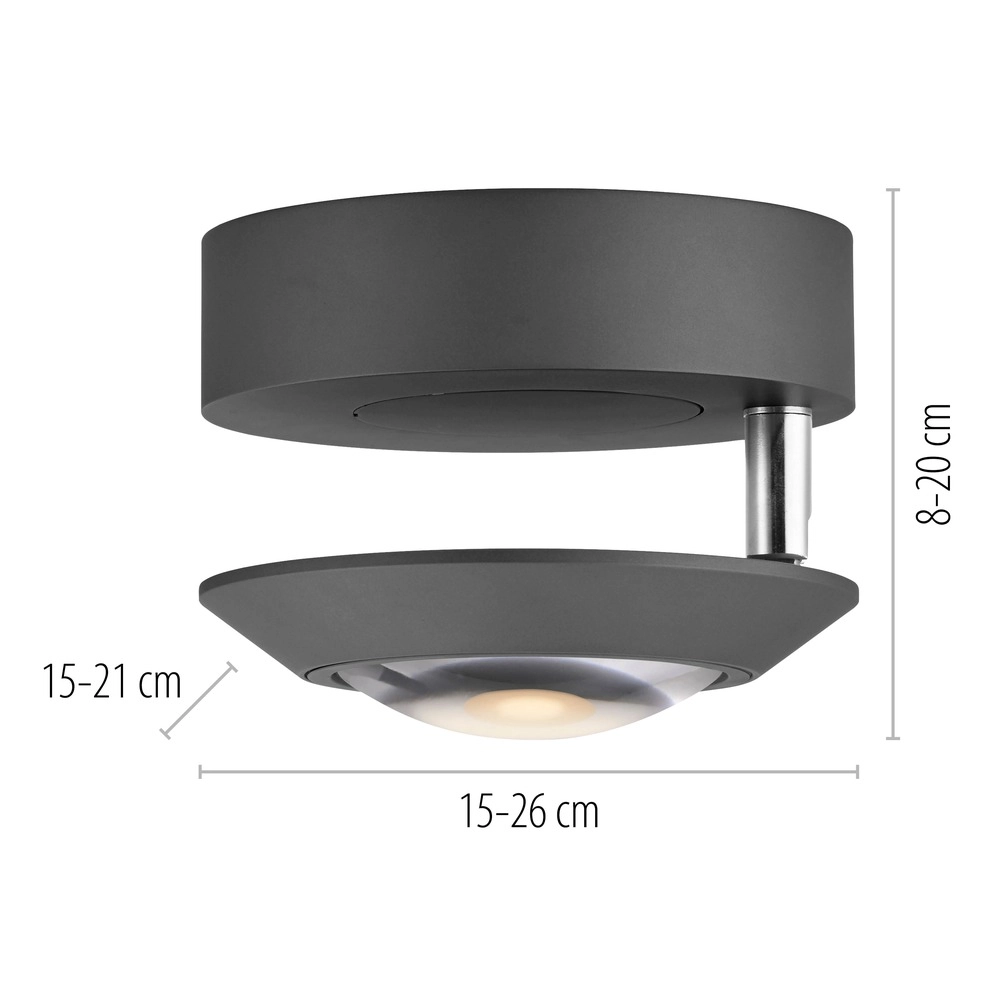 Spot LED au plafond Pure Oculis Black Pearl Paul Neuhaus 4012248397053