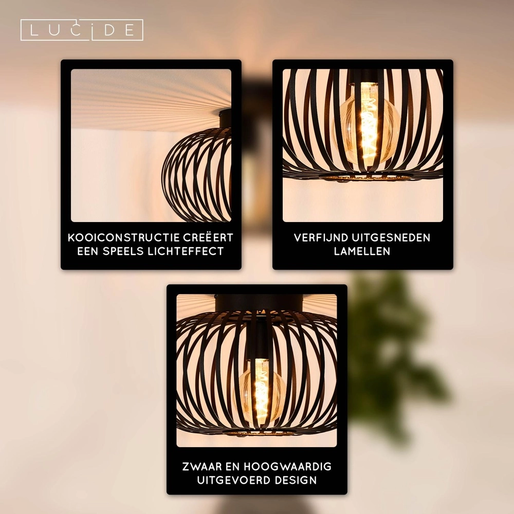 Lampe de plafond Manuela Ø 39,5 cm noir Lucide 5411212782342
