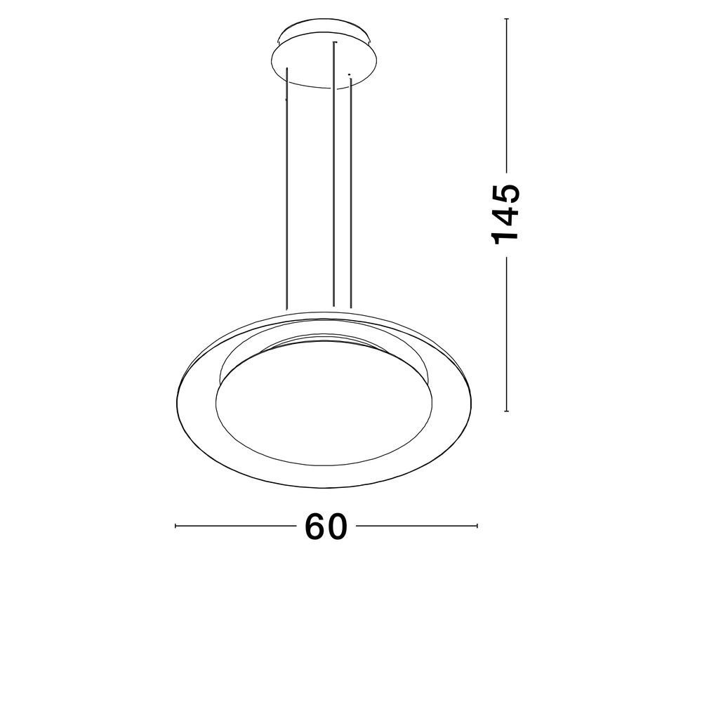 Suspension moderne Epos Ø 60cm noir avec or Lyora 5212017463272