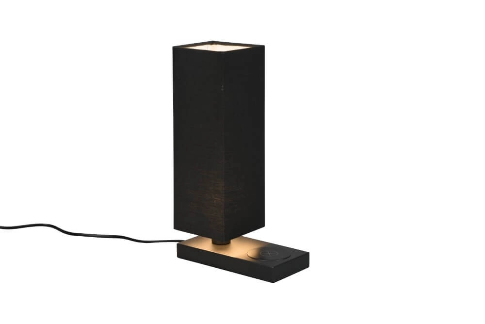 Lampe de table noire Haley avec chargeur Qi