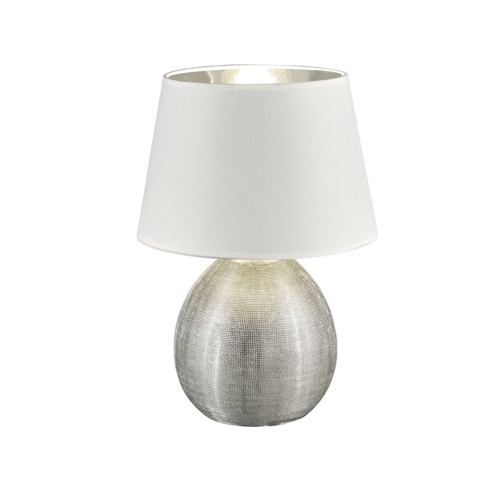 Lampe de table Luxor 35cm argent avec blanc